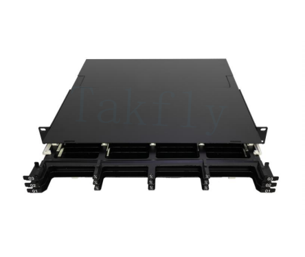 1U 144C High Density MPO Patch Panel 12 cassettes, MPO naar LC-conversie, vooraf afgesloten voor SAN/LAN/Data Center