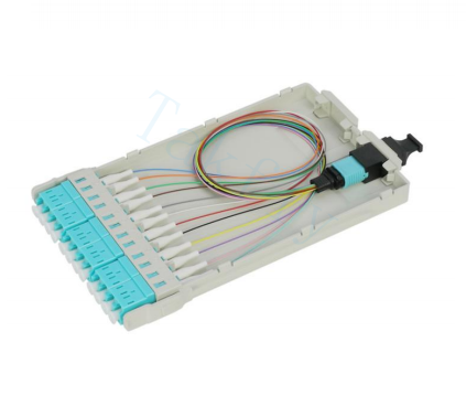 1U 144C High Density MPO Patch Panel 12 cassettes, MPO naar LC-conversie, vooraf afgesloten voor SAN/LAN/Data Center