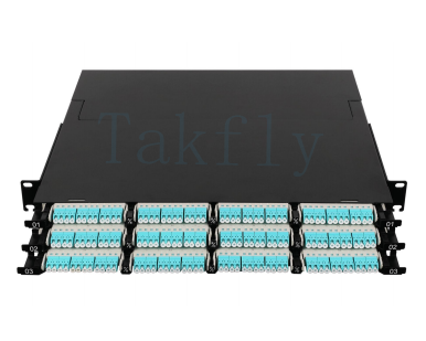 1U 144C Ultra-High-Density MPO Patch Panel 12 cassette-slots, 144 LC-cores, voor MDF/IDF backbone-verbinding