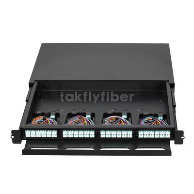 Takfly High-Density Rackmount Patch Panel with Plug-and-Play 12-Fiber MTP/MPO Cassette Management for Data Centers