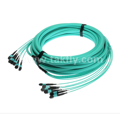 72-Core MPO/PC Trunk Patch Cord – OM3 Multimode, 6×MPO Input to 6×MPO Output, Low Insertion Loss, for High-Density Data Center & 40G/100G SR4/SR10 Applications