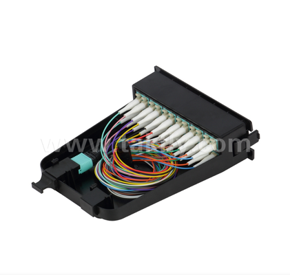 MPO/MTP naar LC vooraf afgesloten cassettemodule – 12-core of 24-core, LC duplex voorpaneel, dubbele MPO-achteradapters, Plug-and-Play voor datacenterbekabeling met hoge dichtheid