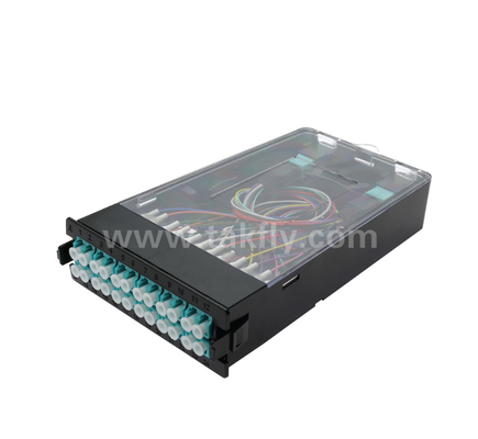 Vooraf aangesloten cassettemodule – TK‑HRM‑04, 12C/24C, Dual‑Mode: LC Pigtail Fusion of MPO‑LC Cassettebeheer, Plug‑and‑Play voor datacenterbekabeling