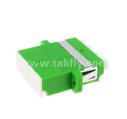 LC Quad Inner Shutter Adapter 4 in 1 LC Duplex APC met ingebouwde sluiter, beschermt ogen tegen glasvezellaser, IEC & RoHS compliant, voor datacenter & high-power fiber verbindingen