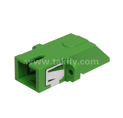 SC diagonale type simplex adapter met ingebouwde inwendige sluiter ¢ stofdicht & laser oogbescherming, laag invoegverlies, voor datacenter & FTTx vezelverbindingen