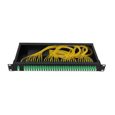 Het OEM 1U 19Inch 2x64 Rek zet LC-Vezel Optische PLC Splitser voor FTTx-Datacenter op