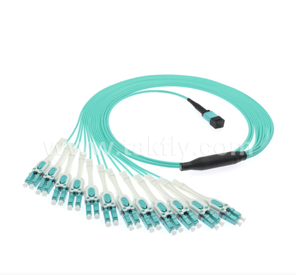 MPO/MTP naar LC Uniboot Breakout Patch Cord   OM3 Multimode, High-Density, Polarity Reversible voor 40G/100G Data Centers