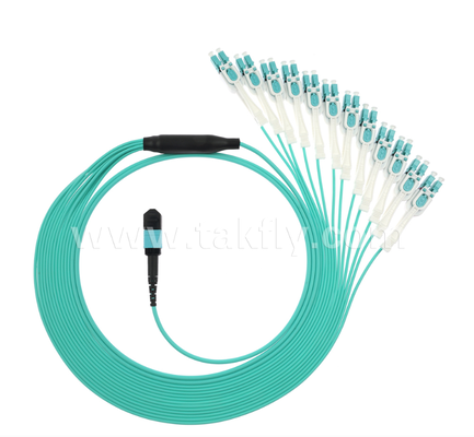 MPO/MTP naar LC Uniboot Breakout Patch Cord   OM3 Multimode, High-Density, Polarity Reversible voor 40G/100G Data Centers
