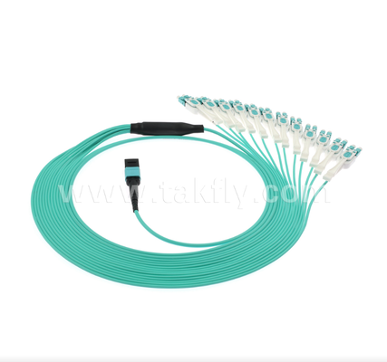 MPO/MTP naar LC Uniboot Breakout Patch Cord   OM3 Multimode, High-Density, Polarity Reversible voor 40G/100G Data Centers
