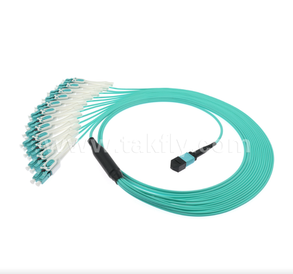 MPO/MTP naar LC Uniboot Breakout Patch Cord   OM3 Multimode, High-Density, Polarity Reversible voor 40G/100G Data Centers