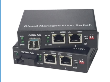 Cloudbeheerde glasvezelswitch Gigabit 2-poorts 10/100/1000Base-Tx en 1-poorts 1000Base-Fx