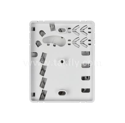 TKS-1806-04C-4 Port Fiber Termination Box - Surface Mount, SC/LC Compatible, modulair ontwerp voor werkruimte-ondersystemen.