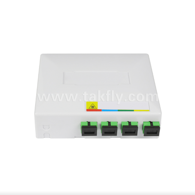 TKS-1806-04D FTTH Fiber Termination Box   Desk/Wall Mount, 4-Port, Indoor, ondersteunt Fusion Splicing & Cable Management