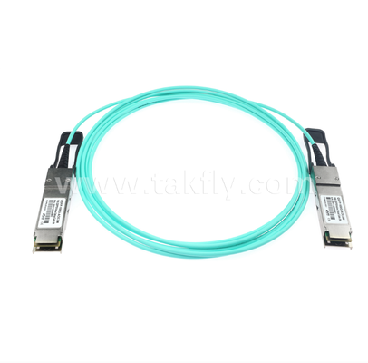 100G QSFP28 Actieve optische kabel (AOC) 4×25G, tot 104 Gbps, 3-70m, VCSEL-array, laag vermogen < 3,5 W, QSFP28 tot QSFP28