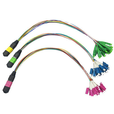 Mini 0.9mm kabel MPO MTP aan LC SM mtp de optische kabel van de 12 vezelsschakelaar