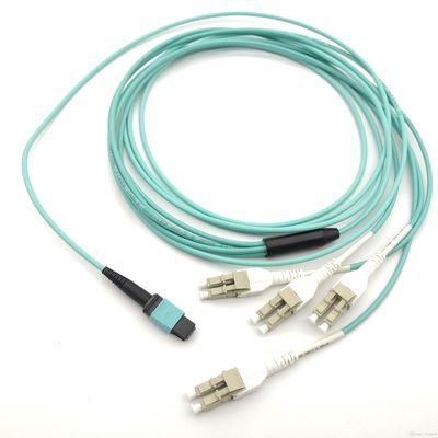 10ft 8 Kernen MPO MTP aan Unitboot LC MM.40gbe Mpo Vezel Jumper Cables