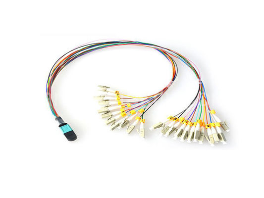 24-aderige OM3 Multimode MPO Patchkabel met LSZH mantel voor datacenters met hoge dichtheid