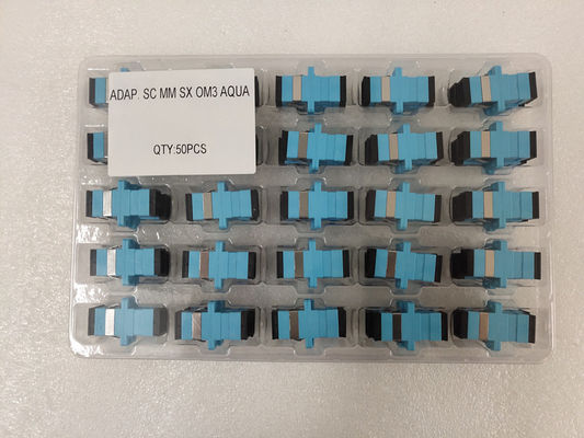 Plastiek van de Adapteraqua fiber optic multimode adapter van Sc van OM3 OM4 het Simplex