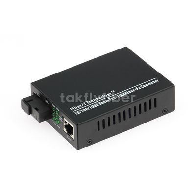1000Mbps RJ45 80km Ethernet-Vezelmedia Convertor Enige Wijze