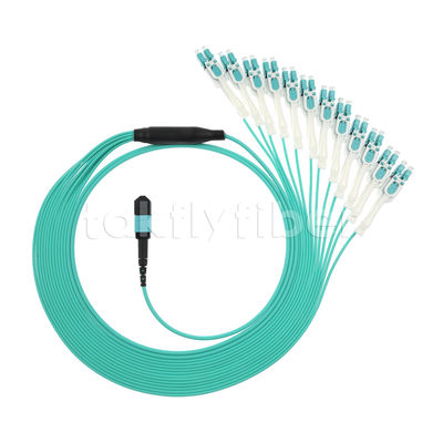 24 Cores Fiber Optic Patch Cord MPO MTP Kabel 12LC DX OM3 Fanout Patch Cord voor LAN's en WAN's