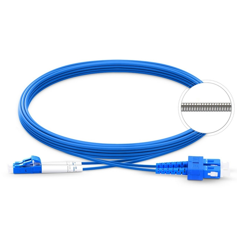 Blue Fiber Optic Patchcord Simplex Duplex 3.0mm Diameter Low Insertion Loss Fiber Kabels