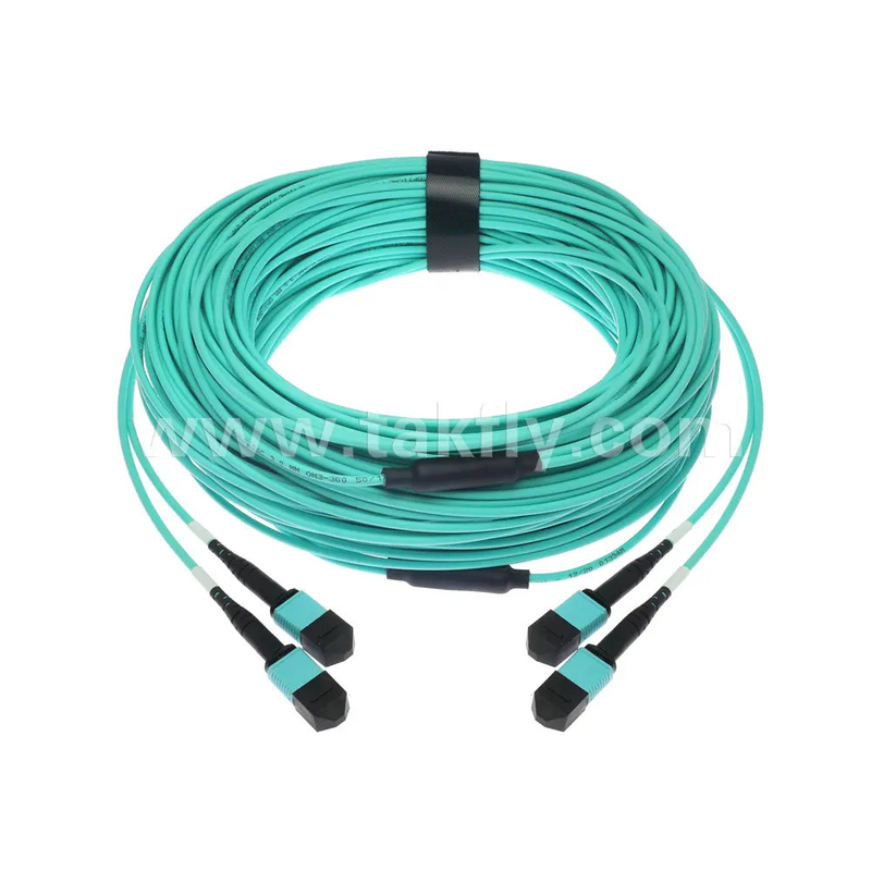 24 Core MTP Trunk Cable Glasvezel Jumper voor Data Center FTTX PVC Aanpasbaar