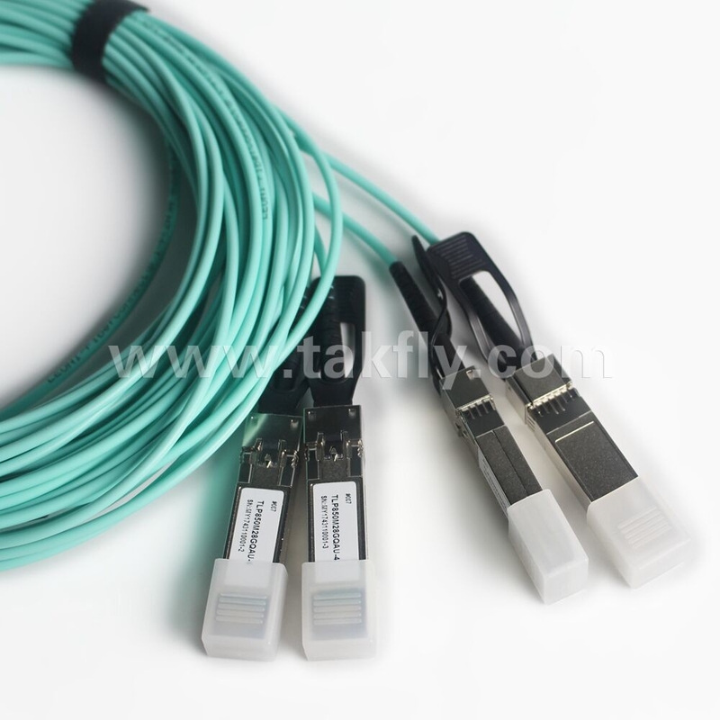 100Gb/s QSFP28 tot 4x SFP28 Breakout Active Optical Cable AOC Cable Fast Data Transfer