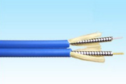 Duplex gewapende optische kabel met een diameter van 4,0 × 7,0 mm en een buigradius van 20D/15D