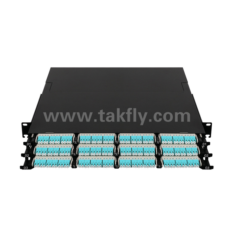 Optische glasvezel MPO cassette MTP patch panel 144 cores superhoge dichtheid voor datacenters FTTX