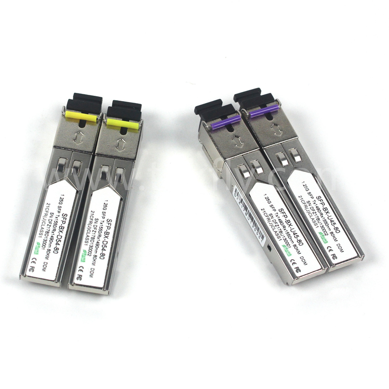 1.25G SFP BIDI OPTISCHE OTCHEERModule Tx1490/Rx1550nm 80KM SMF DDM LC CISCO JUNIPER HUAWEI COMPATIBEL
