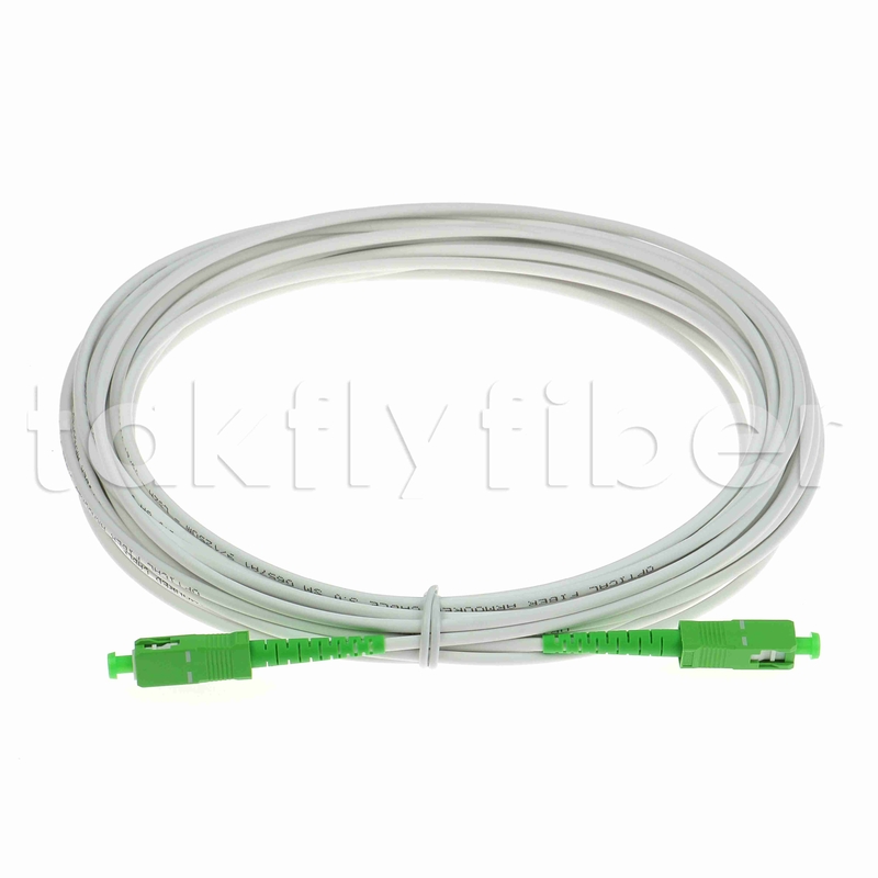 EN50575 CPR Certified SC APC Fiber Optic Patchcord Gewapende Fiber Optic Patch Leads Simplex 3.0mm LSZH Witte jas