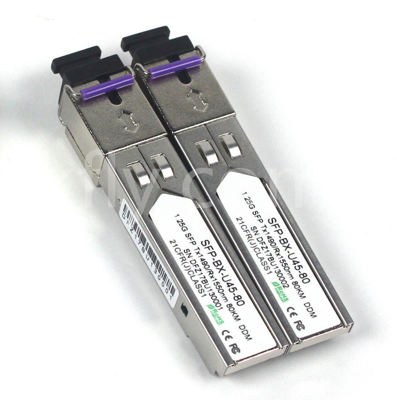 1.25G SFP BIDI Module Tx1490/Rx1550nm 80KM SMF DDM LC CISCO JUNIPER HUAWEI COMPATIBEL