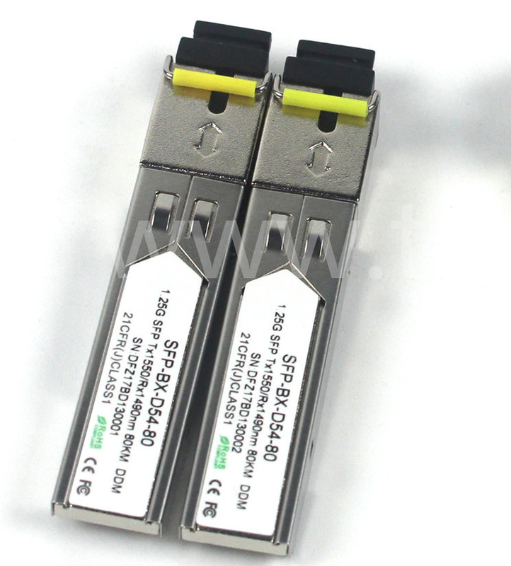 BIDI 1.25 G SFP Transceiver Tx1550/Rx1490nm 80KM SMF DDM LC CISCO JUNIPER HUAWEI COMPATIBEL