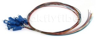Telecom Grade 0.9mm 12 Kleurvezel Pigtail met SC/UPC connector in oranje