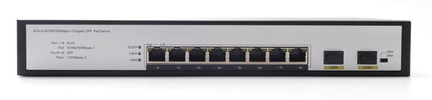 DF-2F-8GP 2-poort 10/100/1000Mbps 8+2 Uplink Fiber Ports Gigabit Poe Network Switch