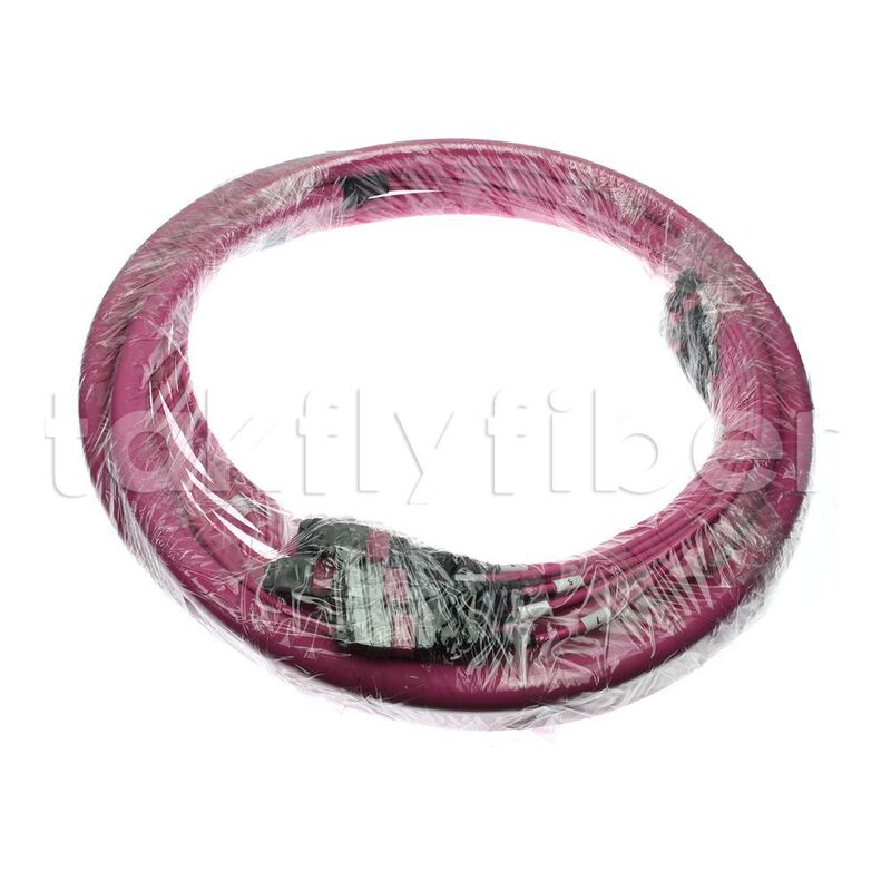 144-aderige OM4 glasvezelkabel met lage verliezen, MPO-connectoren voor datacenters met hoge dichtheid