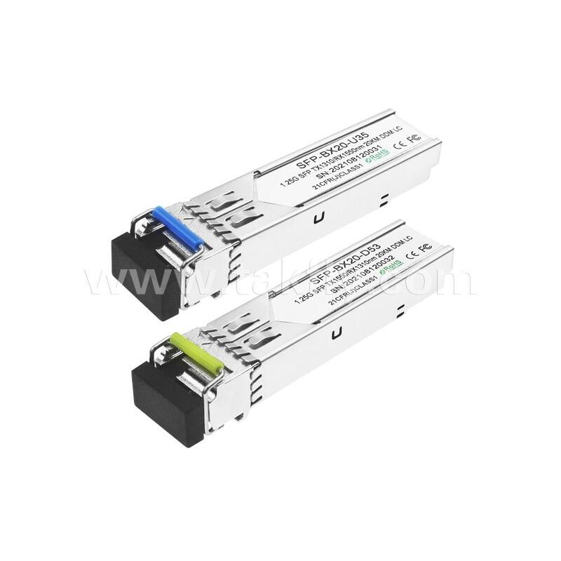 SFP-transceivermodule 1,25 Gbps 20 km LC Reach Tx1310nm/Rx1550nm Bi-directionele voor datacenters FTTH FTTX
