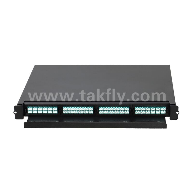 High Density 1U 19 inch 96F MPO MTP - LC SM MM Fiber Optical Patch Panel / Fiber Optic Chassis / Fiber Optic ODF / Fiber Optic Distribution Box voor 4pcs 24F MPO MTP-LC LGX Cassette