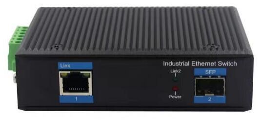 Industriële PoE-switch, 1 poort 10/100/1000 Mbps PoE + 1 poort 1000 Mbps SFP Fiber (DF-1FG-1GPI)