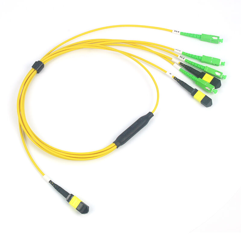 Precise 12F MPO MTP naar 4x SC/APC Patchkabel met 50/125um Fiber Modus voor FTTH Drop & Testtoepassingen