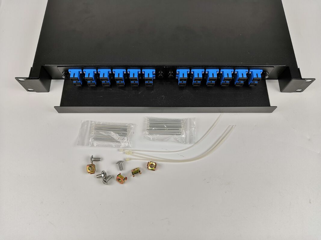 24 Core Slidable 19 Inch Rack-Mount Fiber Optic Distribution Frame met Vereenvoudigd Kabelbeheer