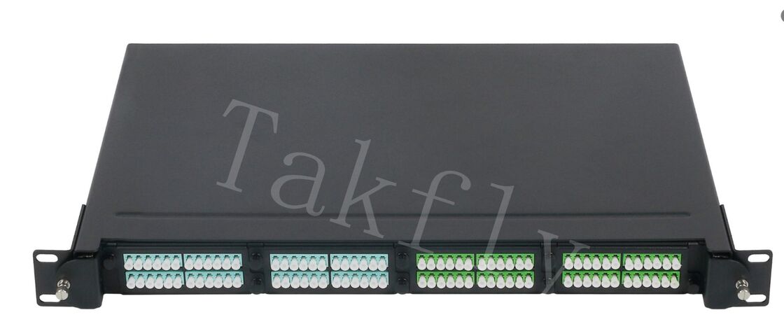 MPO/MTP-vezelverspreidingspaneel 1U rack-mount, vooraf verbonden cassette-module, 4 glijbanen, LC/MPO-interface, voor datacentervezelbeheer
