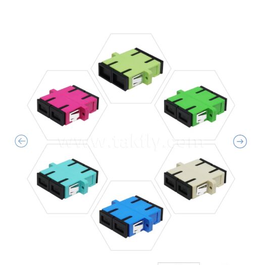 SC Duplex glasvezel adapter, laag insetsverlies voor kabel-kabel- en kabel-to-equipment verbinding