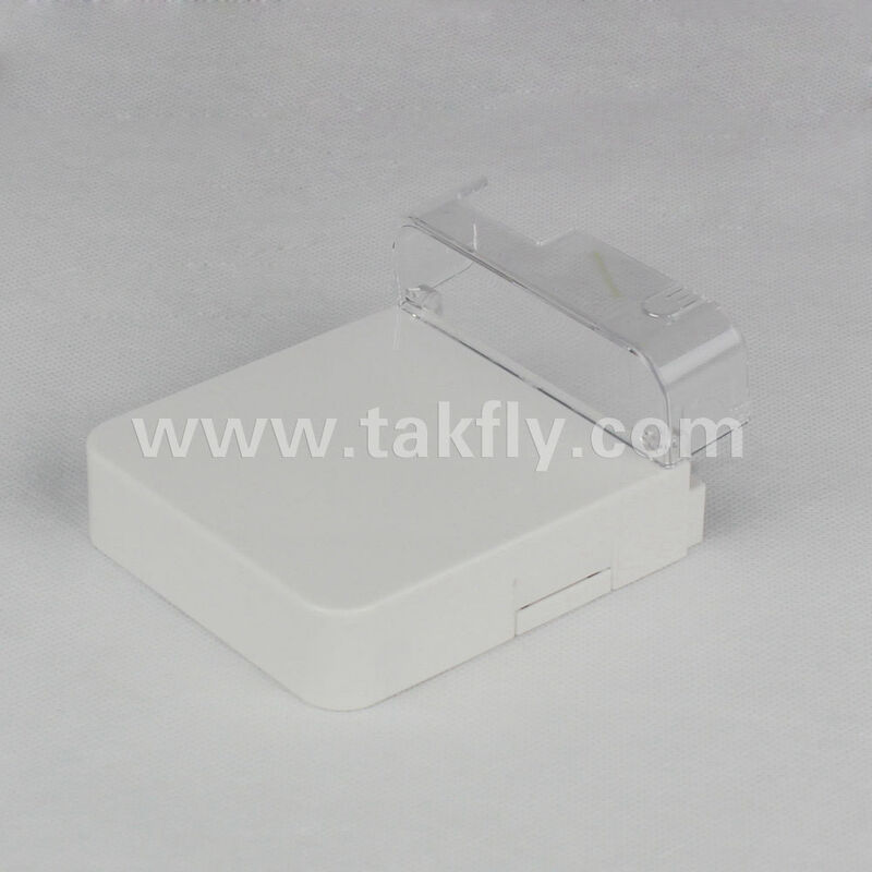 1-poorts glasvezelaansluitdoos, SC LC simplex-duplexadapter, wandplaat voor opbouwmontage, glasvezelkast zonder splitsing, Express Port-kabelbeheer, aangepast OEM-logo, FTTH FTTx werkgebiedsubsysteem
