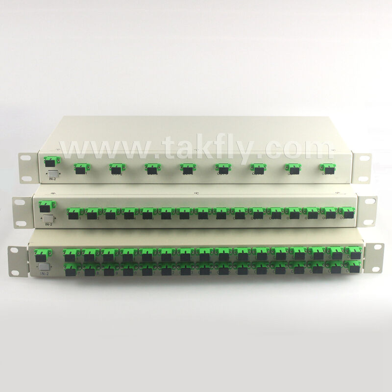 1U rackgemonteerde PLC-splitter met hoge uniformiteit, volledige golflengteondersteuning en mogelijkheid tot omgekeerde werking