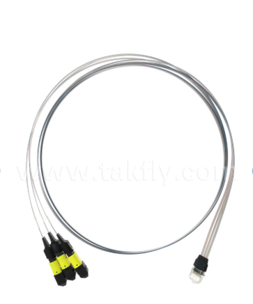 MTP 12CH×3 tot 36-kanaals glasvezelarray-assemblage – 3×12CH MTP-connectoren naar 36CH V-Groove FAU, laag invoegverlies, voor 1,6T optische transceivers en co-packaged optica (CPO)