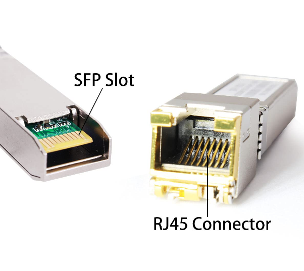 1000BASE-T koperen SFP-transceiver met snelheid van 1,25 Gbps, bereik van 100 m en lage EMI