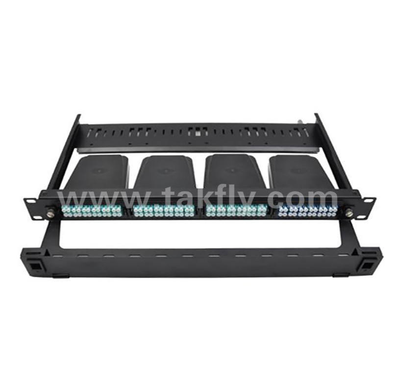 1U 24-poort MPO/MTP patch panel ️ 19" rack-mount, hoge dichtheid, ondersteunt vooraf aangesloten MPO-moduleboxen en LC/MPO-adapterpanelen, voor datacenter-vezelkabels