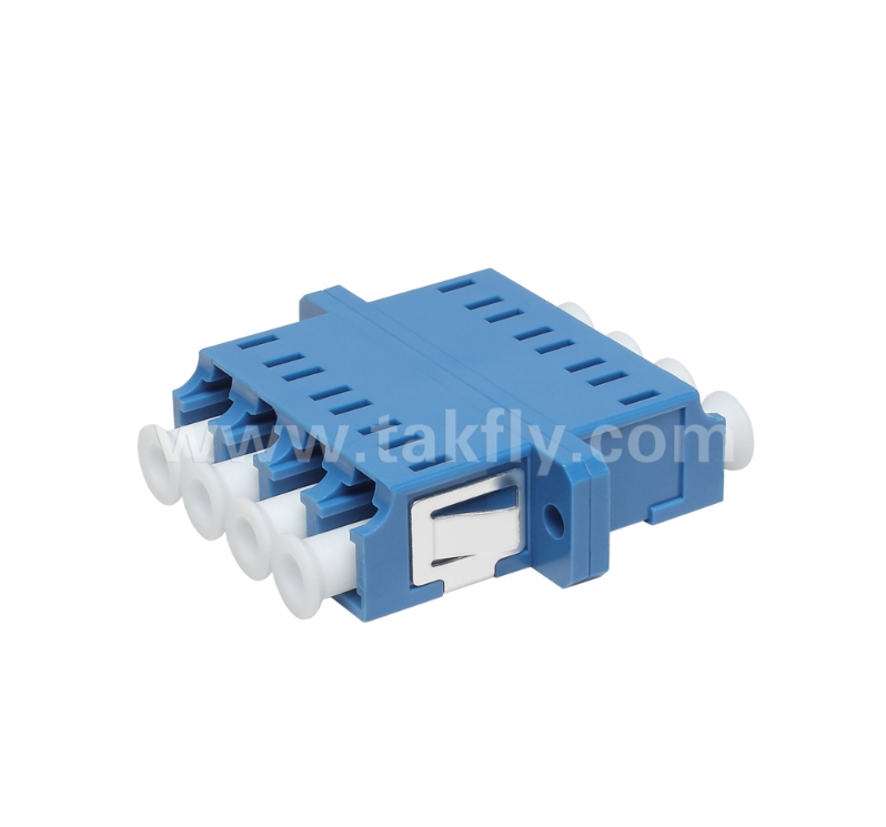 LC Quad-Fiber Adapter 4× LC Duplex, ruimtebesparend ontwerp, voor verbinding van kabel tot kabel en kabel tot apparatuur