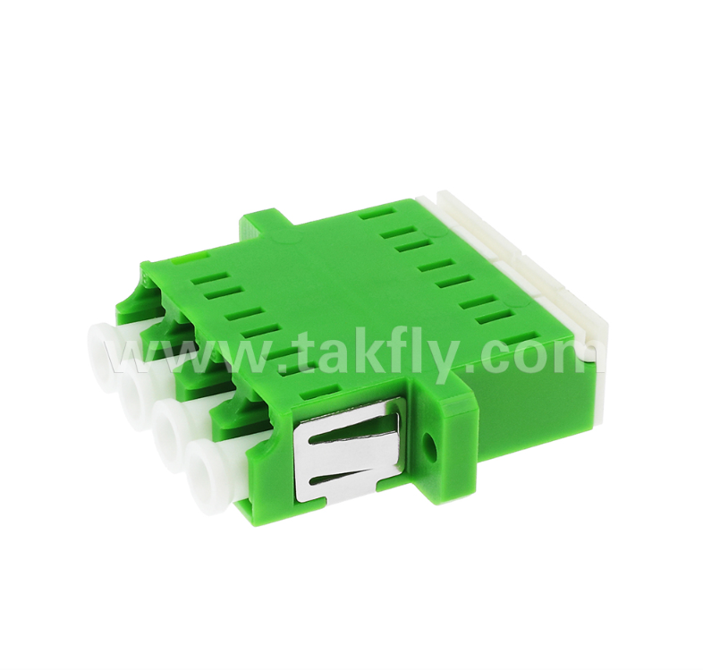 LC Quad Inner Shutter Adapter 4 in 1 LC Duplex APC met ingebouwde sluiter, beschermt ogen tegen glasvezellaser, IEC & RoHS compliant, voor datacenter & high-power fiber verbindingen